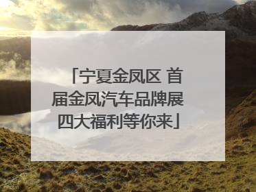 宁夏金凤区 首届金凤汽车品牌展四大福利等你来