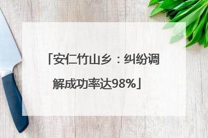 安仁竹山乡：纠纷调解成功率达98%