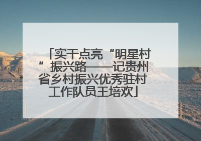 实干点亮“明星村”振兴路——记贵州省乡村振兴优秀驻村工作队员王培欢