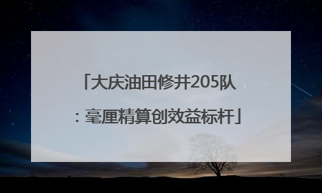 大庆油田修井205队：毫厘精算创效益标杆