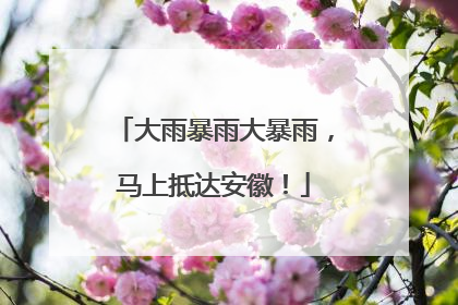 大雨暴雨大暴雨，马上抵达安徽！