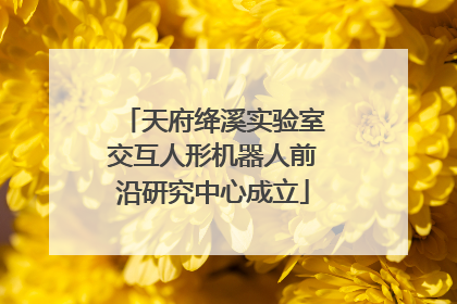 天府绛溪实验室交互人形机器人前沿研究中心成立