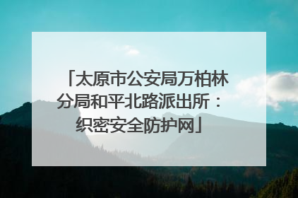 太原市公安局万柏林分局和平北路派出所：织密安全防护网