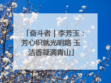 奋斗者｜李芳玉：芳心织就光明路 玉洁香凝满青山