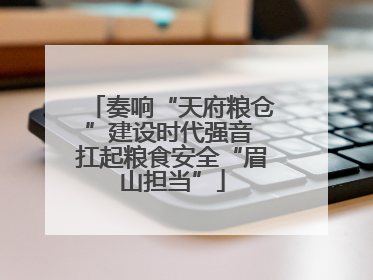 奏响“天府粮仓”建设时代强音 扛起粮食安全“眉山担当”