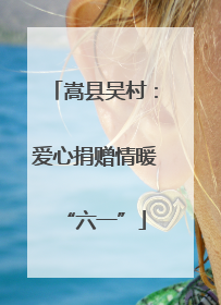 嵩县吴村：爱心捐赠情暖“六一”