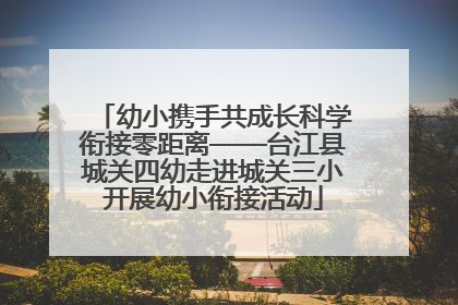 幼小携手共成长科学衔接零距离——台江县城关四幼走进城关三小开展幼小衔接活动