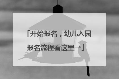 开始报名，幼儿入园报名流程看这里→