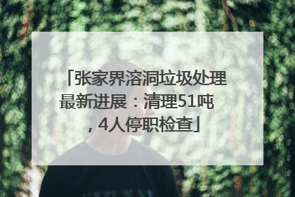 张家界溶洞垃圾处理最新进展：清理51吨，4人停职检查