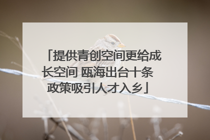 提供青创空间更给成长空间 瓯海出台十条政策吸引人才入乡
