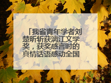 我省青年学者刘楚昕斩获漓江文学奖，获奖感言时的真情话语感动全国网友——如果有一天我的书获奖了，我一定要把我们的故事说出来