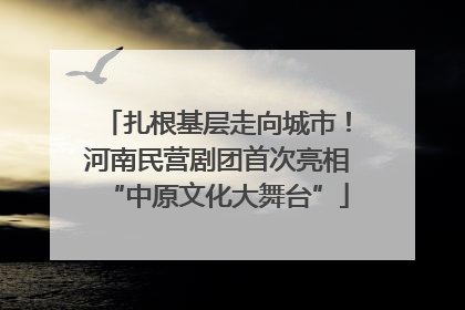 扎根基层走向城市！河南民营剧团首次亮相“中原文化大舞台”