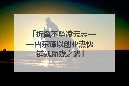 折翼不坠凌云志——曹东锋以创业热忱铺就助残之路