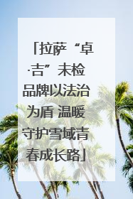 拉萨“卓·吉”未检品牌以法治为盾 温暖守护雪域青春成长路