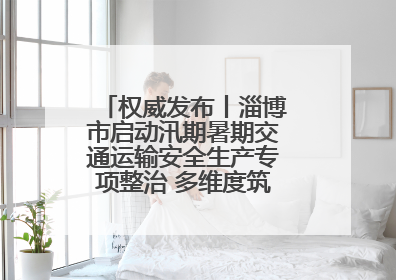 权威发布丨淄博市启动汛期暑期交通运输安全生产专项整治 多维度筑牢安全防线