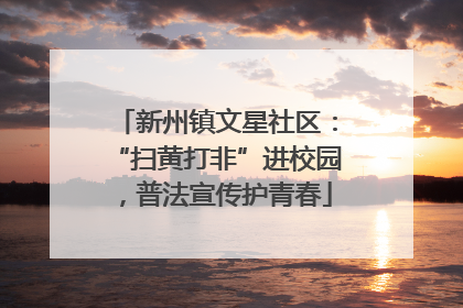 新州镇文星社区：“扫黄打非”进校园，普法宣传护青春