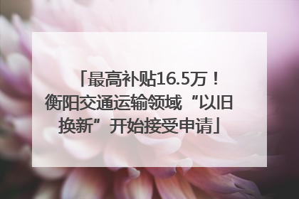 最高补贴16.5万！衡阳交通运输领域“以旧换新”开始接受申请
