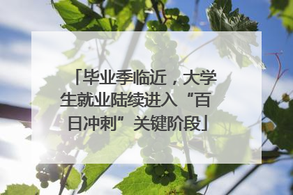 毕业季临近，大学生就业陆续进入“百日冲刺”关键阶段