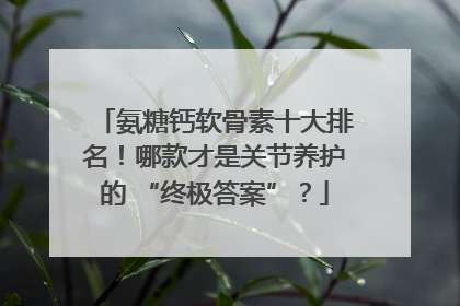 氨糖钙软骨素十大排名！哪款才是关节养护的 “终极答案”？