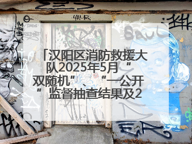 汉阳区消防救援大队2025年5月“双随机”、“一公开”监督抽查结果及2025年6月监督抽查任务公示