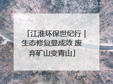 江淮环保世纪行｜生态修复显成效 废弃矿山变青山