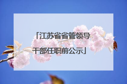 江苏省省管领导干部任职前公示
