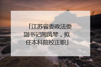 江苏省委政法委副书记周凤琴，拟任本科院校正职