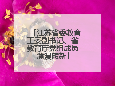 江苏省委教育工委副书记、省教育厅党组成员潘漫履新