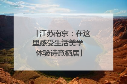 江苏南京：在这里感受生活美学 体验诗意栖居