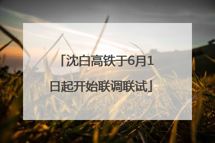 沈白高铁于6月1日起开始联调联试