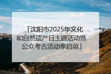 沈阳市2025年文化和自然遗产日主题活动暨公众考古活动季启幕