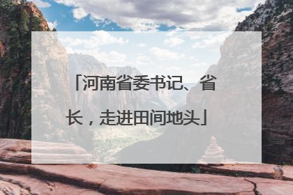 河南省委书记、省长，走进田间地头
