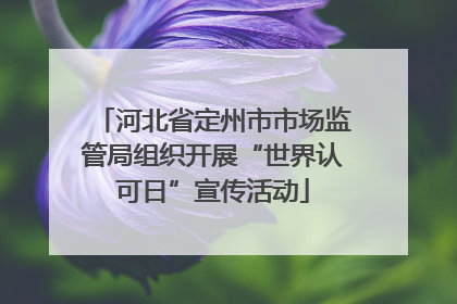 河北省定州市市场监管局组织开展“世界认可日”宣传活动