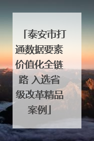 泰安市打通数据要素价值化全链路 入选省级改革精品案例