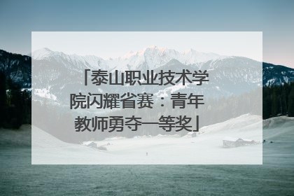 泰山职业技术学院闪耀省赛：青年教师勇夺一等奖