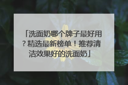 洗面奶哪个牌子最好用？精选最新榜单！推荐清洁效果好的洗面奶