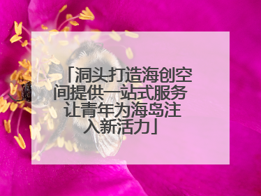 洞头打造海创空间提供一站式服务 让青年为海岛注入新活力