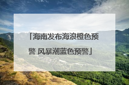 海南发布海浪橙色预警 风暴潮蓝色预警