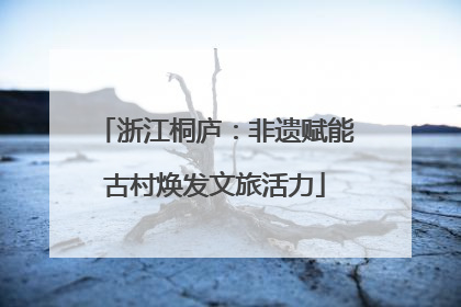 浙江桐庐：非遗赋能古村焕发文旅活力