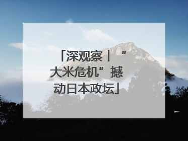 深观察丨“大米危机”撼动日本政坛