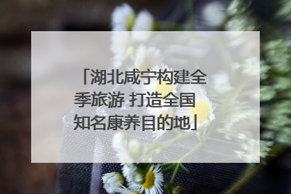湖北咸宁构建全季旅游 打造全国知名康养目的地