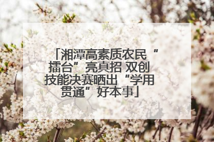 湘潭高素质农民“擂台”亮真招 双创技能决赛晒出“学用贯通”好本事