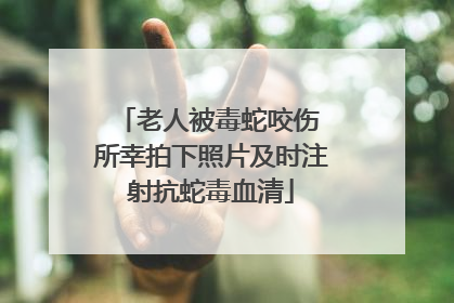 老人被毒蛇咬伤 所幸拍下照片及时注射抗蛇毒血清
