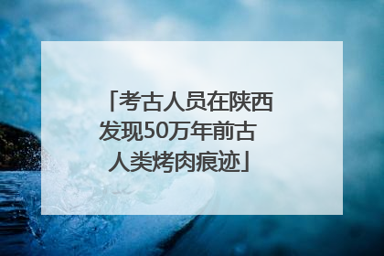 考古人员在陕西发现50万年前古人类烤肉痕迹