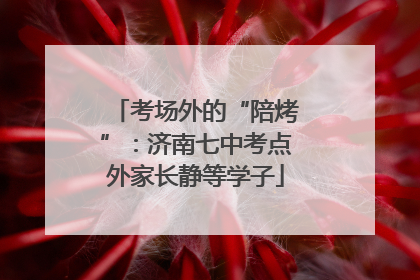 考场外的“陪烤”：济南七中考点外家长静等学子