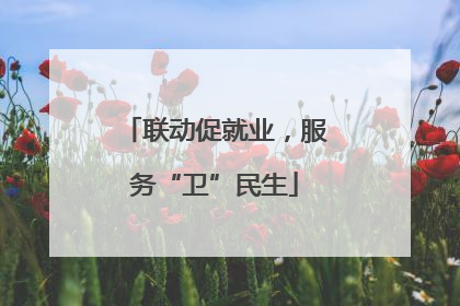 联动促就业，服务“卫”民生