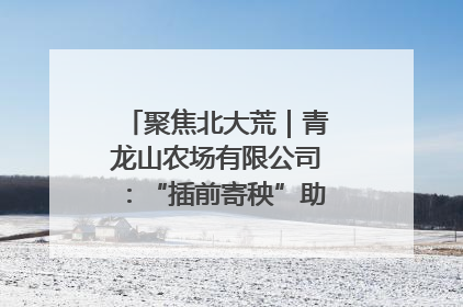 聚焦北大荒｜青龙山农场有限公司：“插前寄秧”助力农业节本增效
