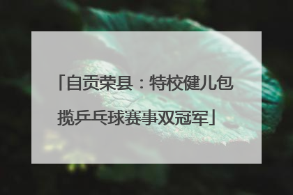 自贡荣县：特校健儿包揽乒乓球赛事双冠军