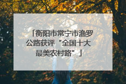 衡阳市常宁市渔罗公路获评“全国十大最美农村路”