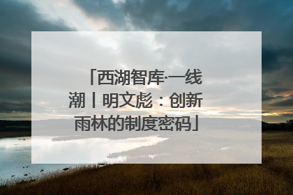 西湖智库·一线潮丨明文彪：创新雨林的制度密码